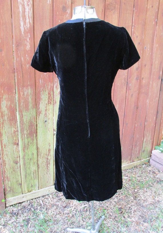 Vintage 1960s Black Velvet Leslie Fay Originals D… - image 5