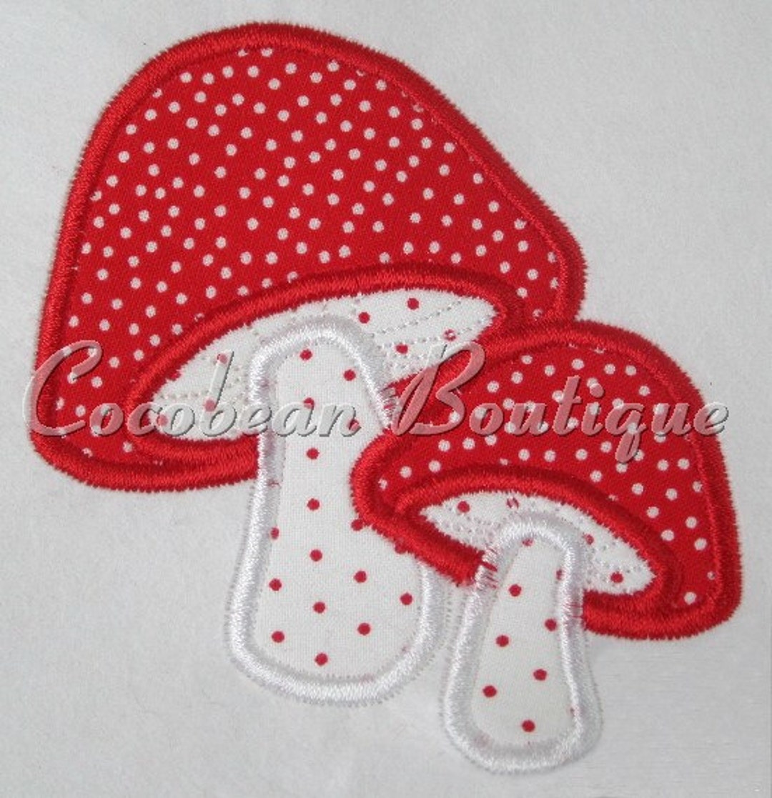 Mushroom Embroidery Applique Etsy