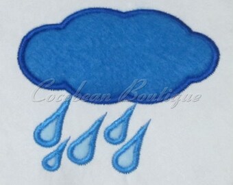 embroidery applique Cloud and rain