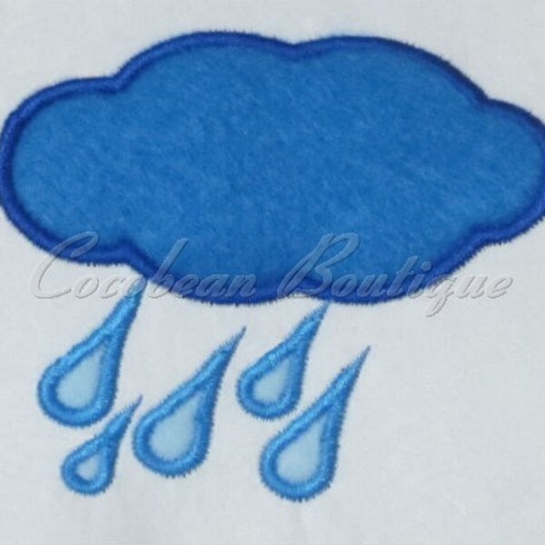 Rain Cloud Applique Etsy