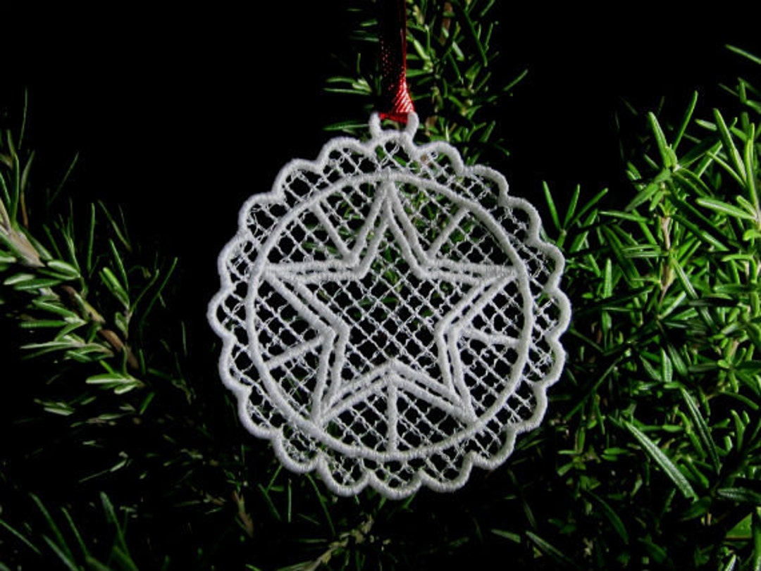 Fslfree Standing Lace Embroidery Lace Star Ornament Design Etsy