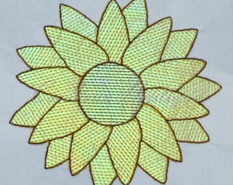 mylar Sunflower applique embroidery