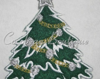 embroidery applique xmas tree