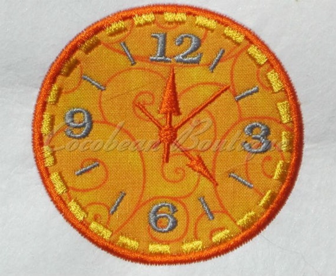 Embroidery Applique Clock - Etsy