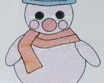 mylar Snowman applique embroidery