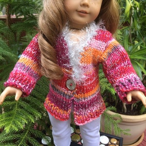 Warm cardigan , sweater cardigan ,jacket sweater for AG doll or any 18&quot; doll