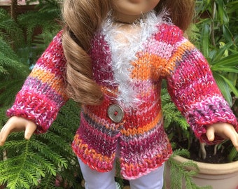 Warm cardigan , sweater cardigan ,jacket sweater for AG doll or any 18" doll