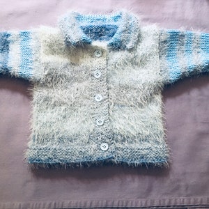 Fluffy Baby Boy Cardigan Sweater