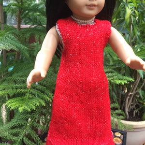 Red dress  for  holidays for your AG doll or 18&quot;doll