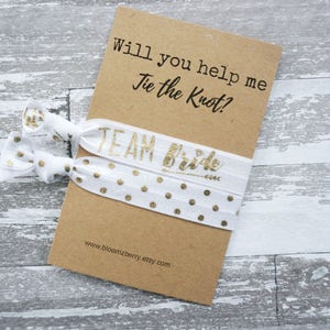 White/Gold Bridemaid Gift 2 pcs set - Will you help me tie the knot- Bridesmaid Proposal Gift- Wedding/Bridesmaid/Gift/Wedding Party