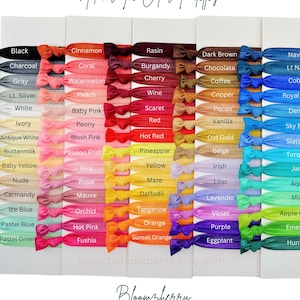 Elastische Haargummis |Verschiedene Farben | Sie wählen Farbe Keine Knitter | Ohne Schäden 70 Farben erhältlich | Fitnessstudio / Sport / Yoga / Alltagskleidung Haargummis