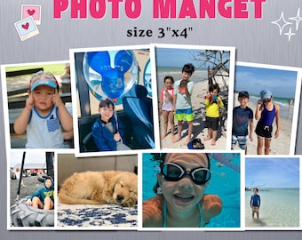 Magnete fotografico personalizzato 3"x4" per frigorifero / Set di magneti fotografici / Finitura opaca / Magneti fotografici opachi personalizzati / Magneti fotografici per le feste, regali per i genitori