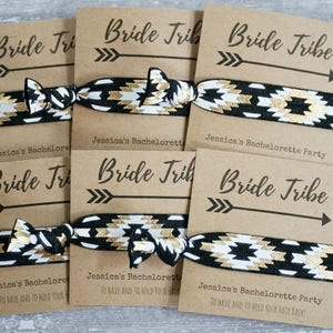 Bachelorette &#39;s Party Favor - Black Gold Tribal - Bride Tribe Card with Personalized - Wedding/Bridesmaid/Gift/Bachelorette Party Favor/