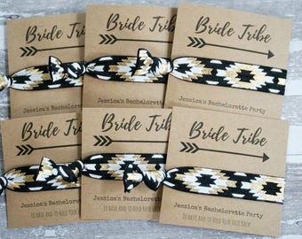 Bachelorette 's Party Favor - Black Gold Tribal - Bride Tribe Card with Personalized - Wedding/Bridesmaid/Gift/Bachelorette Party Favor/