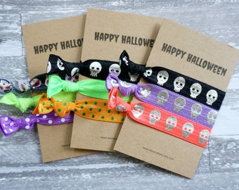 Halloween Elastic Hair Tie - 3 pcs set Assorted/You Choose Set- Halloween Hair Ties Set- Halloween/Fall/Holidays-Toddler to Adult