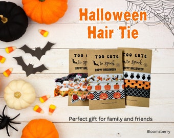 Halloween Elastic Hair Tie | 3 pcs Set | You Choose| Cute Halloween Hair Ties | Gift | Holiday | Halloween| Fall | Toddler to Adult