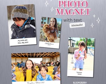 Custom Photo Magnet with Text | Matte Photo Magnet | Personalize Photo Magnet with Message | Minimalist | Holidays,Family Photo Magnet Gifts
