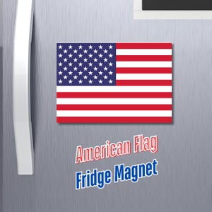 Ímã de geladeira com bandeira americana | Ímã da bandeira dos EUA | 2 tamanhos disponíveis | Resistente a raios UV | Ímã da bandeira americana | Patriótico | Ímã de bandeira para geladeira