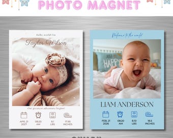 Baby Photo Magnet for Fridge |3"x4" Personalize Photo Magnet | Matte Finish | Newborn Photo Magnet | Photo Magnet Baby, Newborn Parent Gifts