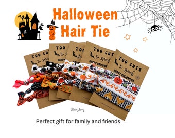 Elástico de cabelo para o Halloween | Conjunto com 3 peças | Escolha o seu | Elásticos de cabelo fofos para o Halloween | Presente | Feriado | Halloween | Outono | Infantil a Adulto