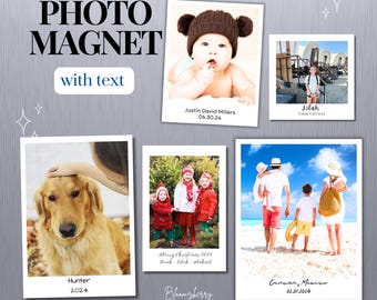 Custom Photo Magnet for Fridge |Personalized Photo Magnet with Message | Matte Finish | Polaroid Frame | Photo Magnet Holidays,Parent Gifts