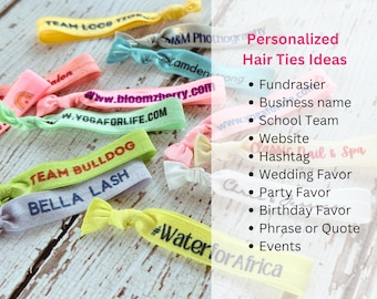 Personalisierte Haarbänder | Benutzerdefinierte Haargummis | Individuell bedruckte Haarbänder für Geschenk | Party Favor | Geschäft | Geburtstag | Hochzeit | Kleinunternehmer