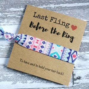 Bachelorette s Party Gift -  Last Fling before the Ring -Aztec Print- Bachelorette Party Favor-Bridesmaid/Wedding/Gift/Bachelorette Party