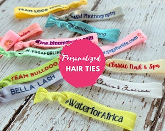 Personalized Hair Ties | Custom Hair Ties | Custom Print Hair Ties for  Gift | Party Favor | Business | Birthday | Wedding | Everyday Wear