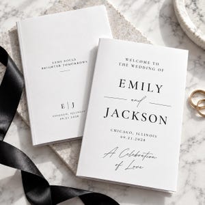 Hochzeitsprogramm, Fächer für Hochzeitsprogramme, Bearbeitbare Canva-Vorlage für Hochzeitsprogramme, Elegantes Zeremonieheft (Digitaler Download)