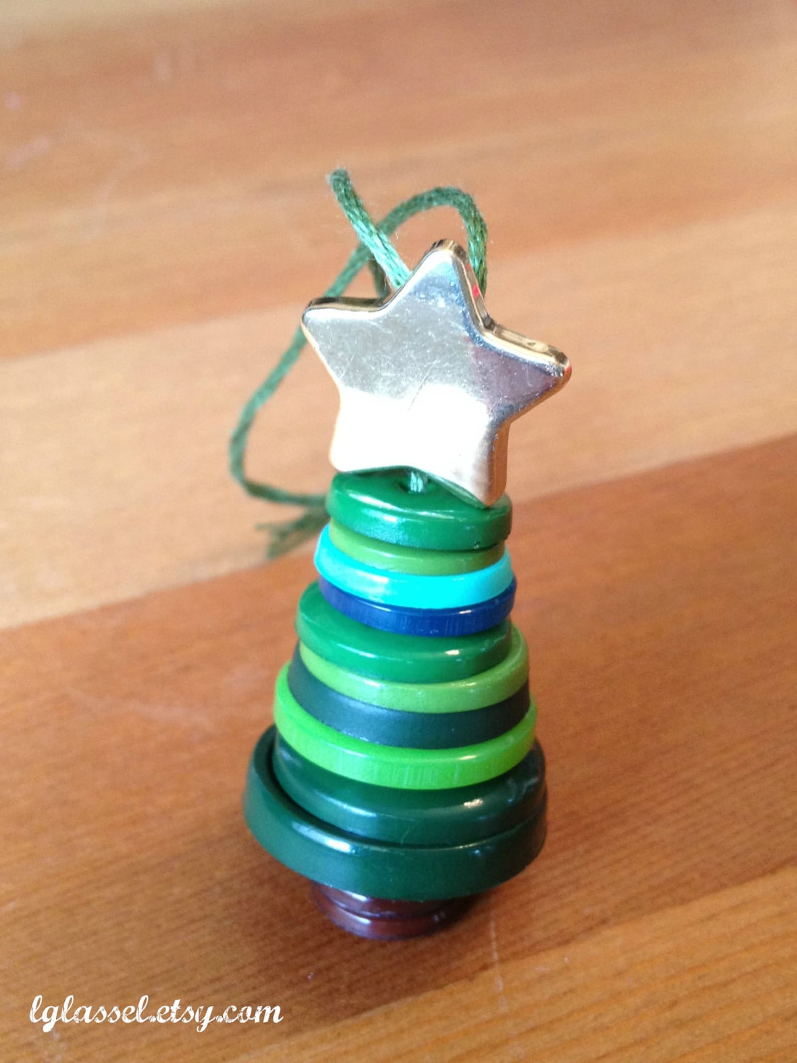 Button Christmas Tree Ornaments Set of 3 Etsy