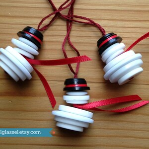 Button snowman ornament [set of 3]