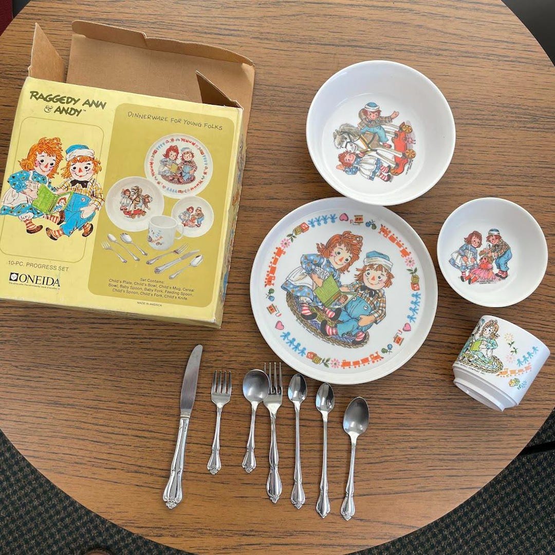 Raggedy Ann and Andy 10 Piece Set // Oneida // Vintage - Etsy