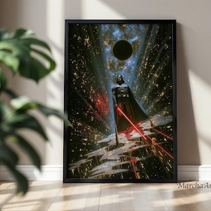 Darth Vader-affisch, Star Wars-väggkonst, Sith Lord-tryck, dekoration från filmen Dark Side, konst för sovrummet, present till Galactic Empire, spelrum