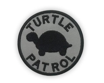 Turtle Patrol Embroidered Patch with Hook and Loop Fastener Available