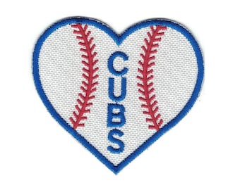 Chicago Cubs Patch Heart Patch Chicago Patch Cubs Fan Iron on Patch Baseball Patch