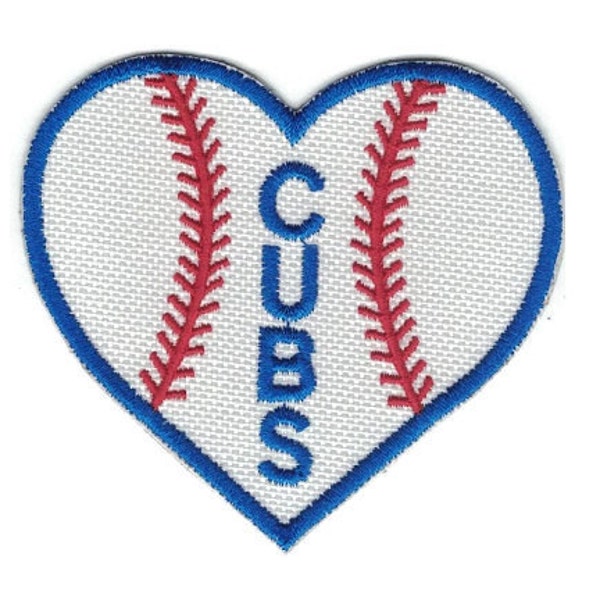 Chicago Cubs Patch Heart Patch Chicago Patch Cubs Fan Iron on Patch Baseball Patch