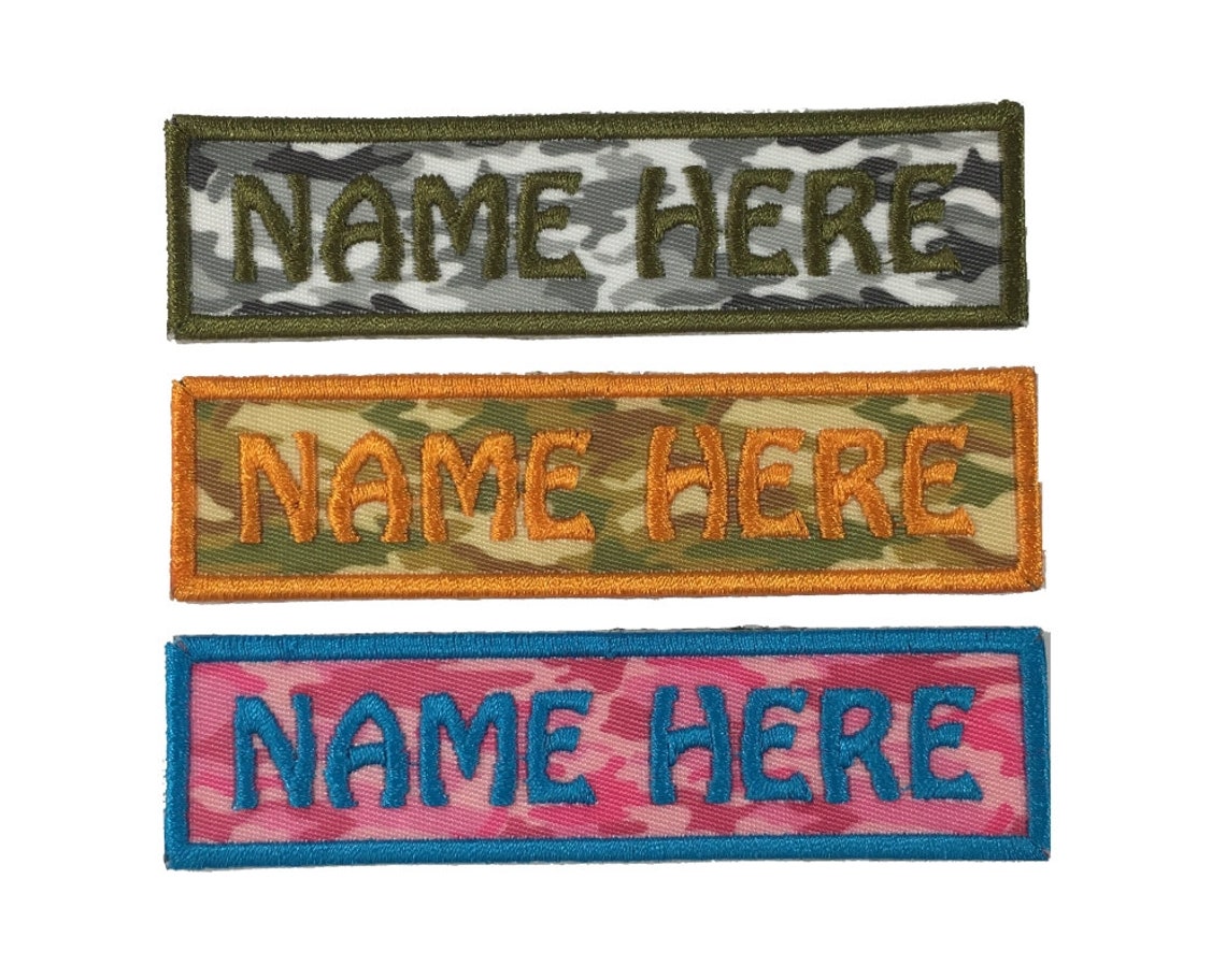 1 by 4 Custom Camo Name Patch Personalized Name Tag Iron on Etsy
