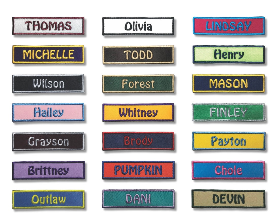 Custom Name Patch: Personalized Iron-on Name Tag With Hook and Loop ...