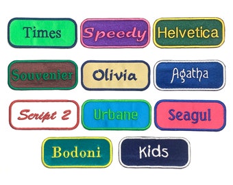 RETRO 1.5 by 3.5 Inch Rounded Patch Personalized Name Patch Custom Patch Embroidered Iron On Patch with Hook and Loop Fastener Available