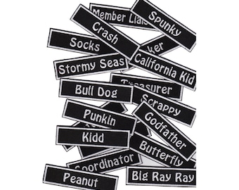 Custom Patch Iron On Patch Name Patch Personalized Name Tag Embroidered Name Patch with Hook and Loop Fastener Available