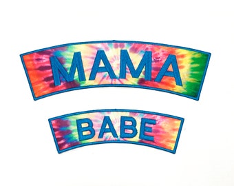Custom Tie Dye Patches for Mama and Babe Jackets