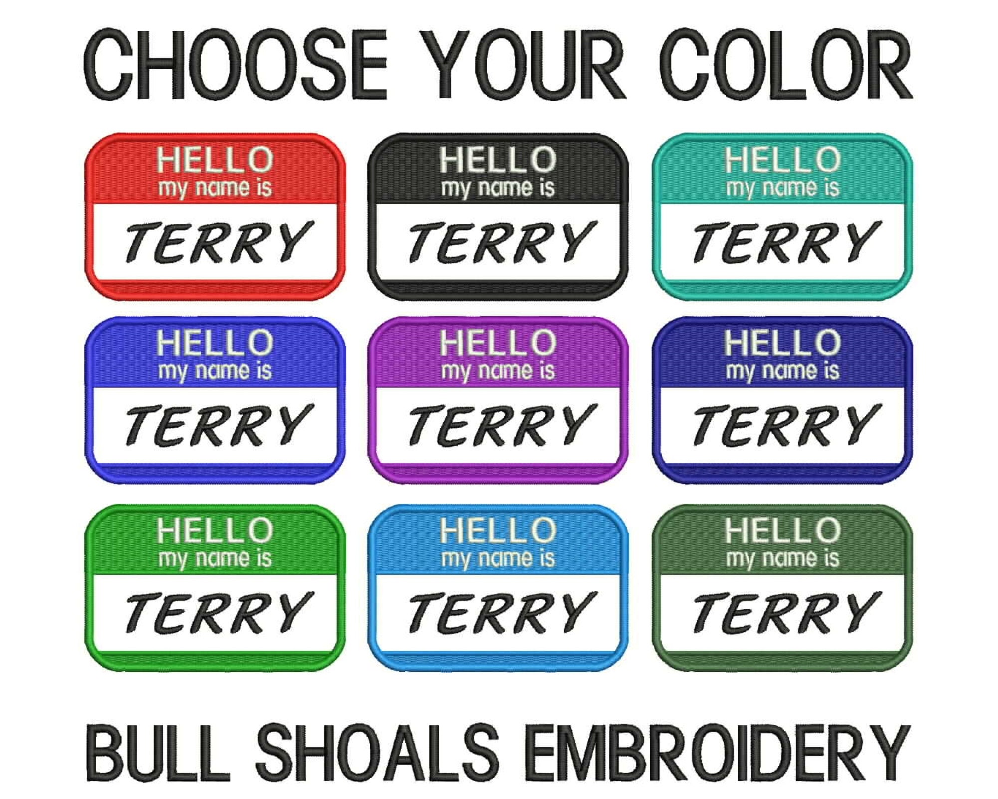 Hello My Name Is Custom Patch Name Patch  Personalized Name Patch Name Tag with Hook and Loop Fastener Available