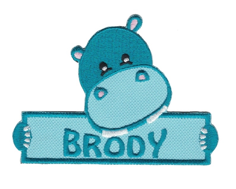 Personalized Custom Hippo Iron on Applique Custom Patch Etsy