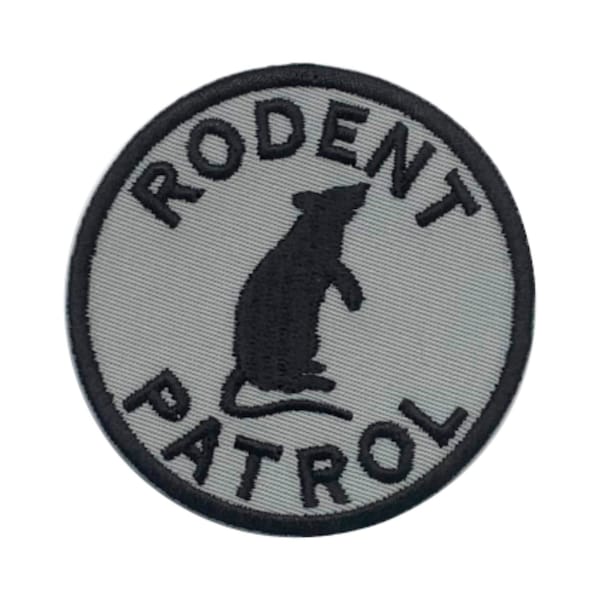 Rodent Patrol Embroidered Patch with Hook and Loop Fastener Available