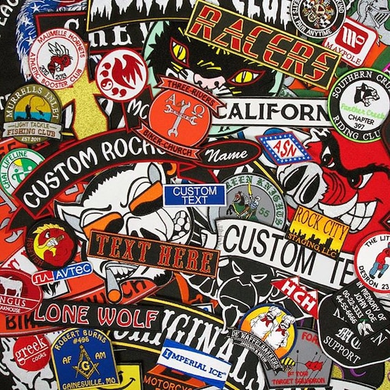 13 Custom Patches for Jackets Embroidered Rocker Patch Set or
