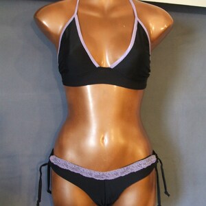 Ladies Lowride Black Booty Shorts w Triangle Top sz 4/6/8   Stripper, Swimwear,GoGo,Rave