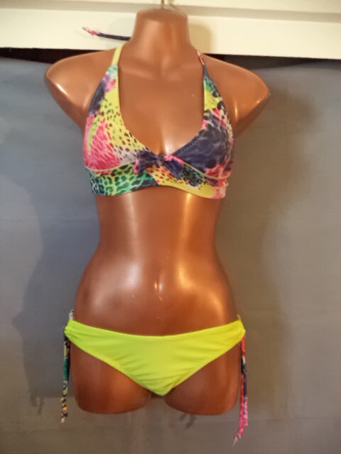 Yellow Lowride adjustable Bikini w/ Bow sz S