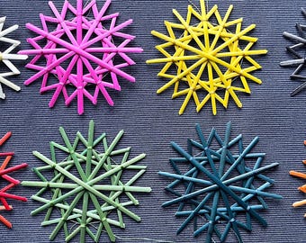 Estrellas de paja, juego de 8, coloridas *Wildbach* Hechas a mano y sostenibles * Solo 1 disponible * Decoración natural para el árbol, regalo de Adviento, adorno navideño