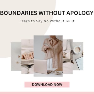 Boundaries Workbook PDF, Self-Help Ebook for People Pleasers, Printable Digital Download, Anxiety & Guilt Relief