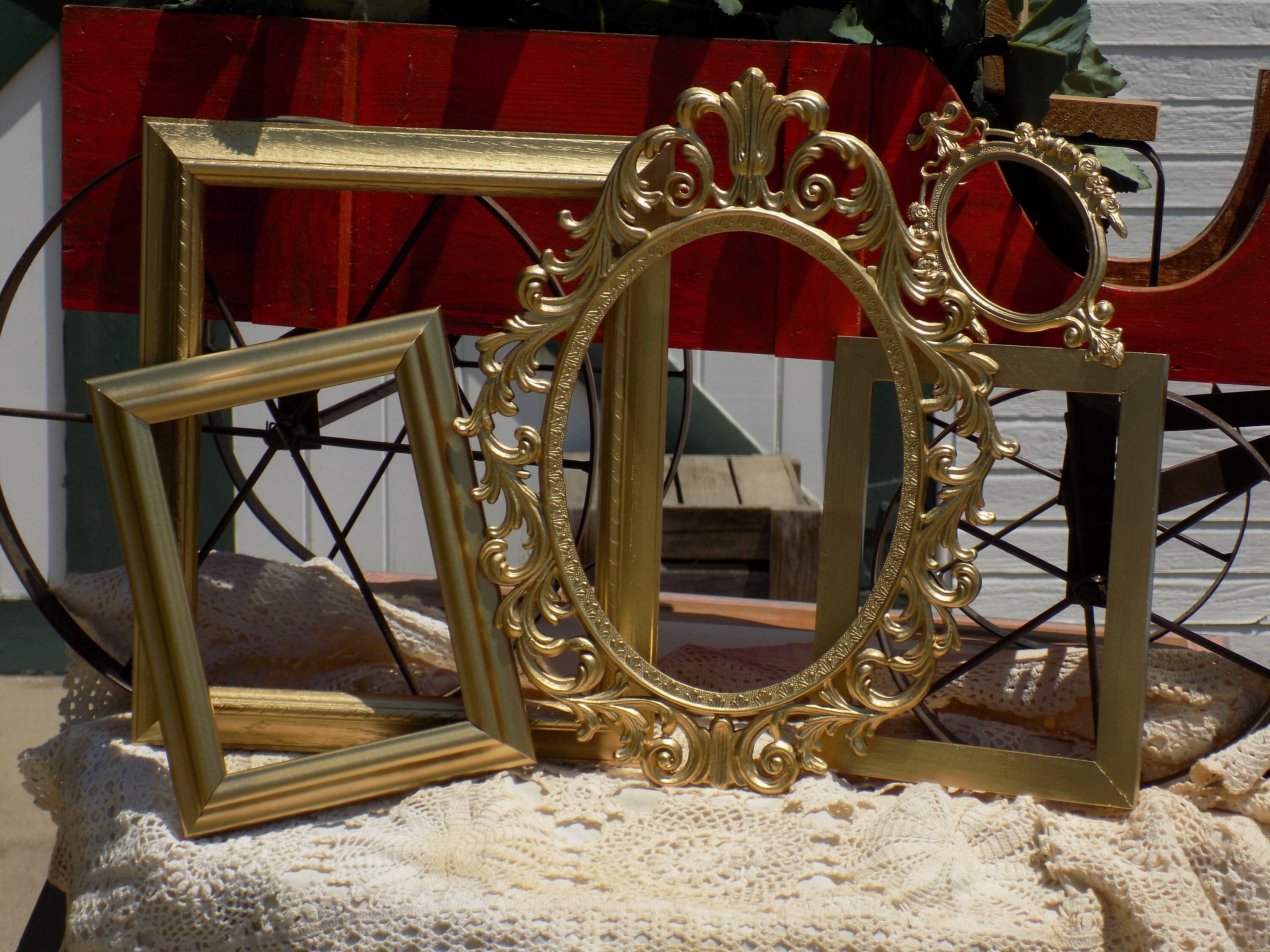 Set Of 5 Gold Picture Frames Gold Wall Frames WEDDING Etsy
